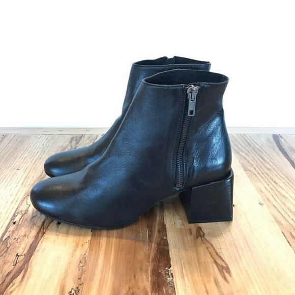 Rebels Ankle Boots Booties Black Block Heel 6.5 - Picture 4 of 8